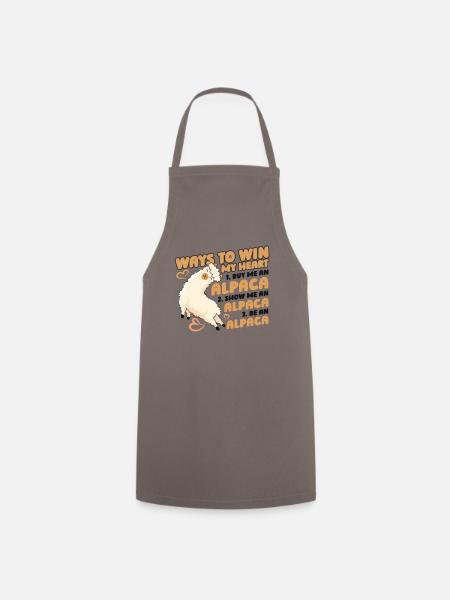 Ways To Win My Heart Lama Pako Alpaca - Kochschürze - Grau