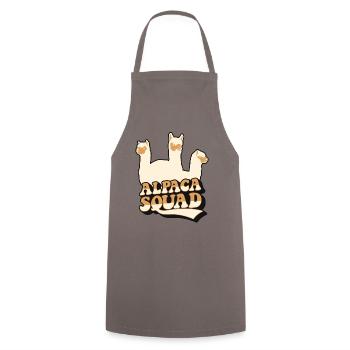 Alpaca Squad Pako Huacaya Lama Alpaca Breeder - Cooking Apron - grey - Front - AI Model Male 185 dark (185cm)