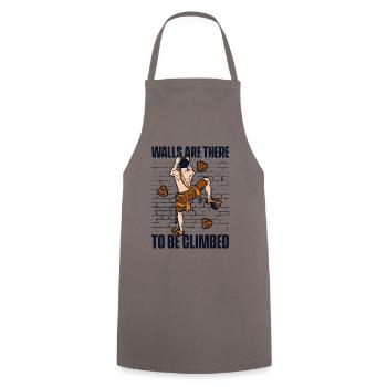 Walls Are There To Be Climbed Sport Climbing - Cooking Apron - grey - Front - AI Model Male 185 dark (185cm)