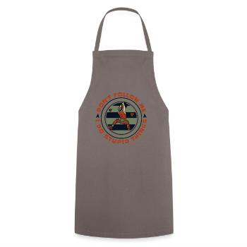 Don't Follow Me I Do Stupid Things Climbing - Cooking Apron - grey - Front - AI Model Male 185 dark (185cm)