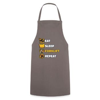 Eat Sleep Forklift Repeat Forklift Driver - Cooking Apron - grey - Front - AI Model Male 185 dark (185cm)