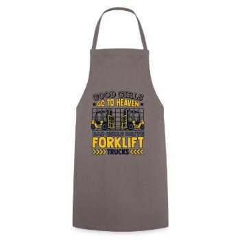 Bad Girls Drive Forklift Trucks Geländestapler - Cooking Apron - grey - Front - AI Model Male 185 dark (185cm)