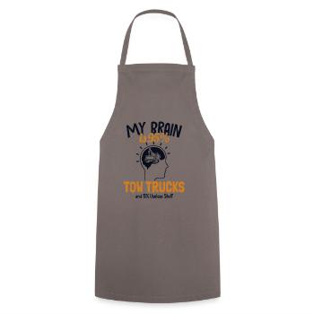 My Brain is 95% Tow Trucks Tow Driver - Cooking Apron - grey - Front - AI Model Male 185 dark (185cm)