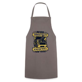 Never Underestimate An Old Man With Tow Truck - Cooking Apron - grey - Front - AI Model Male 185 dark (185cm)