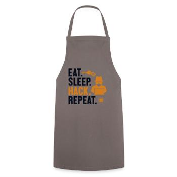 Manger Sleep Hack Répéter l’hameçonnage d’ingénierie sociale - Tablier de cuisine - gris - Devant - AI Model Male 185 dark (185cm)