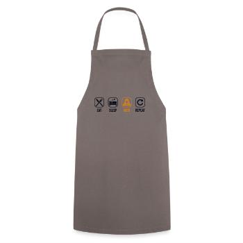 Manger Sommeil Hack Répéter Renifleur Ingénierie sociale - Tablier de cuisine - gris - Devant - AI Model Male 185 dark (185cm)