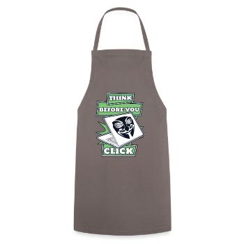 Réfléchissez avant de cliquer sur l’ingénierie sociale - Tablier de cuisine - gris - Devant - AI Model Male 185 dark (185cm)