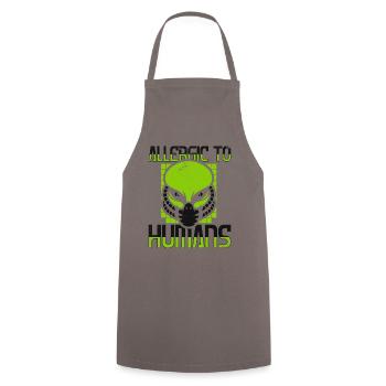 Allergique aux humains Ufo Conspiration Extraterrestre - Tablier de cuisine - gris - Devant - AI Model Male 185 dark (185cm)