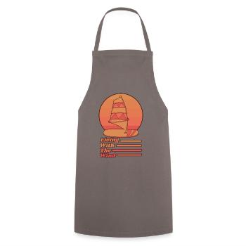 Living With The Wind Surfer Water Sports Windsurfing - Cooking Apron - grey - Front - AI Model Male 185 dark (185cm)