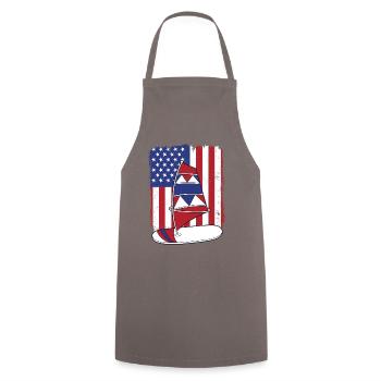 Planche à voile Drapeau américain Wellenreiter Surfer - Tablier de cuisine - gris - Devant - AI Model Male 185 dark (185cm)