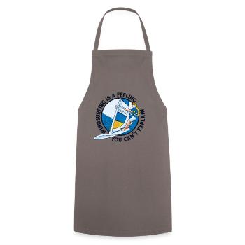 La planche à voile est un surfeur de bien-être - Tablier de cuisine - gris - Devant - AI Model Male 185 dark (185cm)