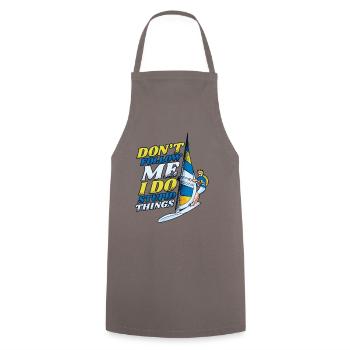 Ne me suivez pas je fais des choses stupides surfeur - Tablier de cuisine - gris - Devant - AI Model Male 185 dark (185cm)