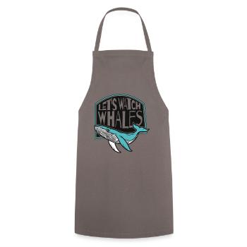 Regardons les baleines béluga bleu Cétacé Baleine - Tablier de cuisine - gris - Devant - AI Model Male 185 dark (185cm)