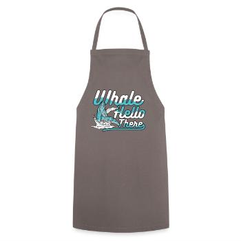 Whale Hello There Blue Beluga Cachalot Whale - Cooking Apron - grey - Front - AI Model Male 185 dark (185cm)