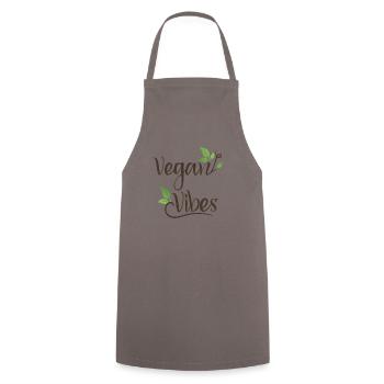 Vegan Vibes Vegan Vegans Plant-Based Vegetarian - Cooking Apron - grey - Front - AI Model Male 185 dark (185cm)
