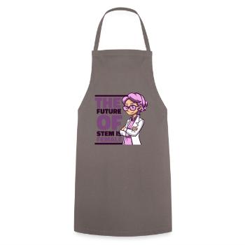 The Future Of STEM Is Female Empowering Women - Cooking Apron - grey - Front - AI Model Male 185 dark (185cm)