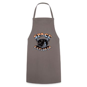 Space Explorer Kosmonaut Raumschiff Taikonaut - Kochschürze - Grau - Vorne - AI Model Male 185 dark (185cm)
