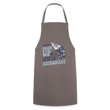 When I Grow Up I Want To Be An Astronaut - Cooking Apron - grey - Front - AI Model Male 185 dark (185cm)