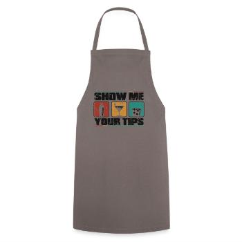 Show Me Your Tips Barman Bartender Mixologist - Cooking Apron - grey - Front - AI Model Male 185 dark (185cm)