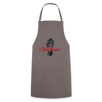 I Shot People Barman Bartender Mixologist - Cooking Apron - grey - Front - AI Model Male 185 dark (185cm)