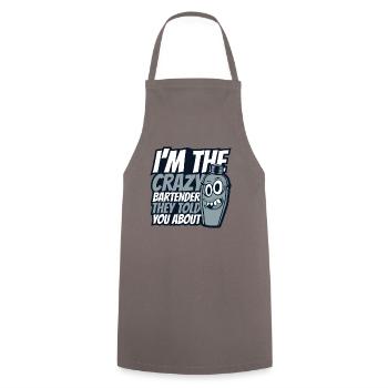 I'm The Crazy Bartender Bartender Mixologist - Cooking Apron - grey - Front - AI Model Male 185 dark (185cm)