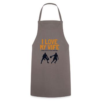 I love my Wife Basketball Basketballspieler - Kochschürze - Grau - Vorne - AI Model Male 185 dark (185cm)