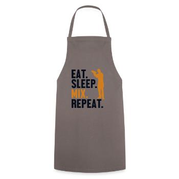 Eat Sleep Mix Repeat Bartender Mixologist Barman - Cooking Apron - grey - Front - AI Model Male 185 dark (185cm)