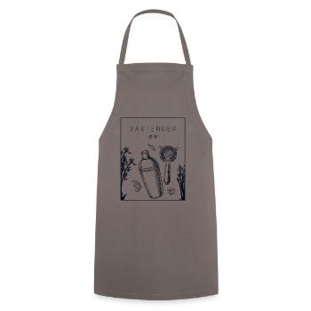 Barman chinois Hanzi Barman Barman Barmaid Barmaid - Tablier de cuisine - gris - Devant - AI Model Male 185 dark (185cm)