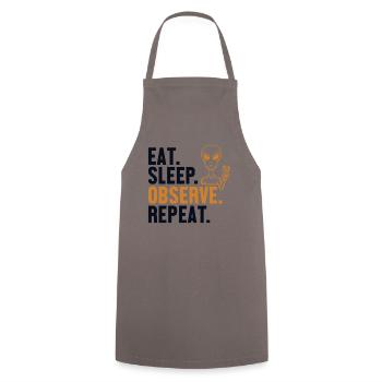 Manger dormir Observer Répéter OVNI extraterrestre - Tablier de cuisine - gris - Devant - AI Model Male 185 dark (185cm)