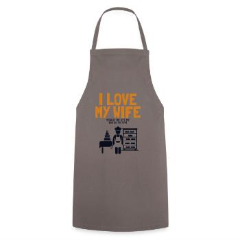 I Love My Wife Baking Konditor Hobbybäcker - Kochschürze - Grau - Vorne - AI Model Male 185 dark (185cm)