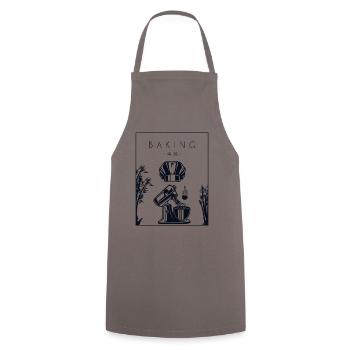 Baking Chinese Hanzi Hobby Baker Bakery - Cooking Apron - grey - Front - AI Model Male 185 dark (185cm)