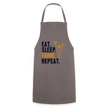 Eat Sleep Farm Repeat Agriculture Organic Farmer - Cooking Apron - grey - Front - AI Model Male 185 dark (185cm)
