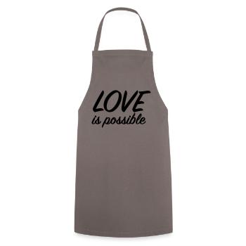 Love is possible - Positive Love Message - Cooking Apron - grey - Front - AI Model Male 185 dark (185cm)
