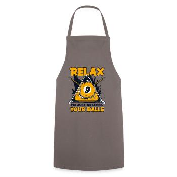 Relax I'm Just Breaking Your Balls Billiards - Cooking Apron - grey - Front - AI Model Male 185 dark (185cm)