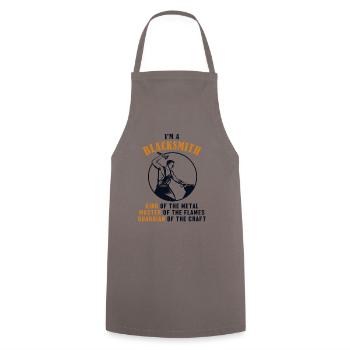 Blacksmith King Master Guardian Kunstschmied - Cooking Apron - grey - Front - AI Model Male 185 dark (185cm)