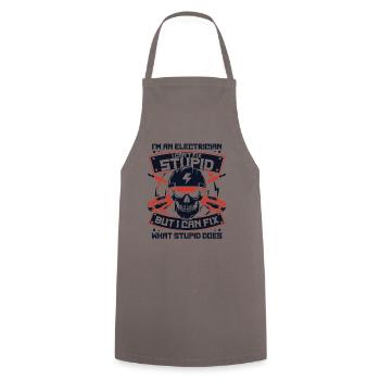 I'm A Electrician I Can't Fix Stupid Electronics Engineer - Cooking Apron - grey - Front - AI Model Male 185 dark (185cm)