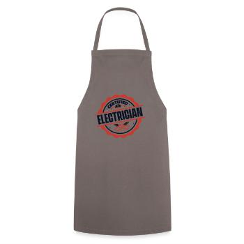 Certified Electrician Elektroniker Elektriker - Cooking Apron - grey - Front - AI Model Male 185 dark (185cm)