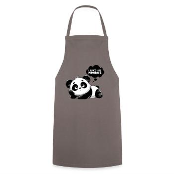 Melancholic Panda Monday - Cooking Apron - grey - Front - AI Model Male 185 dark (185cm)