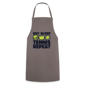 Eat Sleep Tennis Repeat Tennistrainer - Kochschürze - Grau - Vorne - AI Model Male 185 dark (185cm)