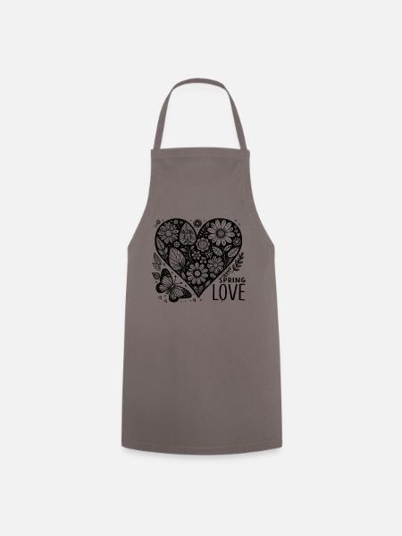 spring love - Kochschürze - Grau