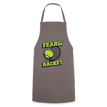 Fear My Racket Tennisspieler Tennisschläger Tennis - Kochschürze - Grau - Vorne - AI Model Male 185 dark (185cm)