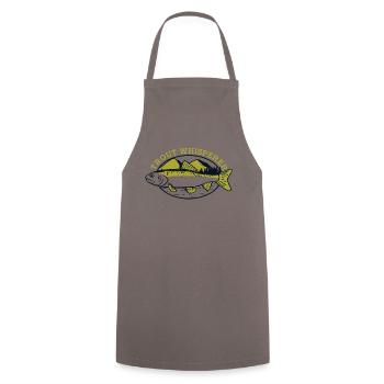 Trout Whisperer Spinnfischer Hochseeangler Angler - Kochschürze - Grau - Vorne - AI Model Male 185 dark (185cm)