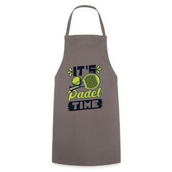 It's Padel Time Paddle Tennis Paddleball - Cooking Apron - grey - Front - AI Model Male 185 dark (185cm)