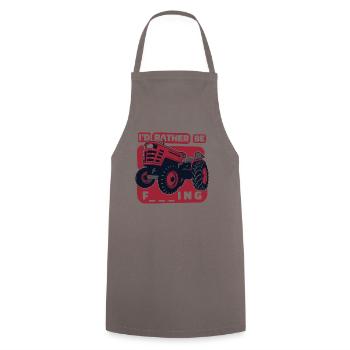 Je préférerais être agriculteur biologique - Tablier de cuisine - gris - Devant - AI Model Male 185 dark (185cm)