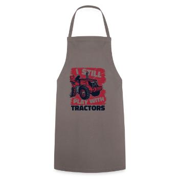 Je joue toujours avec des tracteurs Agriculteur biologique Agriculteur Agriculteur - Tablier de cuisine - gris - Devant - AI Model Male 185 dark (185cm)