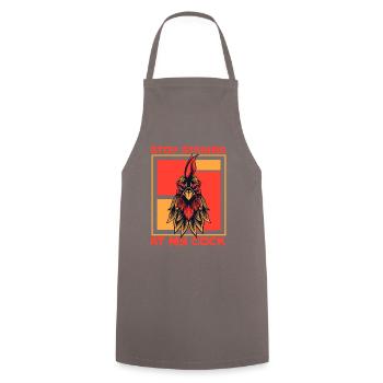 Arrêtez de regarder ma bite Agriculture Agriculteur biologique - Tablier de cuisine - gris - Devant - AI Model Male 185 dark (185cm)