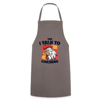 Oui, je parle à un fermier de poulets - Tablier de cuisine - gris - Devant - AI Model Male 185 dark (185cm)
