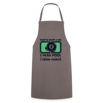 I Play Pool And I Know Things Billiards Snooker - Cooking Apron - grey - Front - AI Model Male 185 dark (185cm)