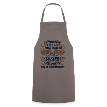 If You Can Read This Sport Climbing Speed Climbing - Cooking Apron - grey - Front - AI Model Male 185 dark (185cm)