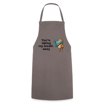 Seahorse - You Take My Breath Away - Cooking Apron - grey - Front - AI Model Male 185 dark (185cm)